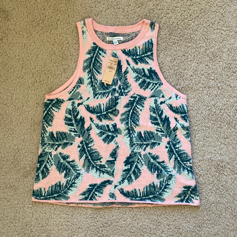 NWT Palm Print Sweater Tank